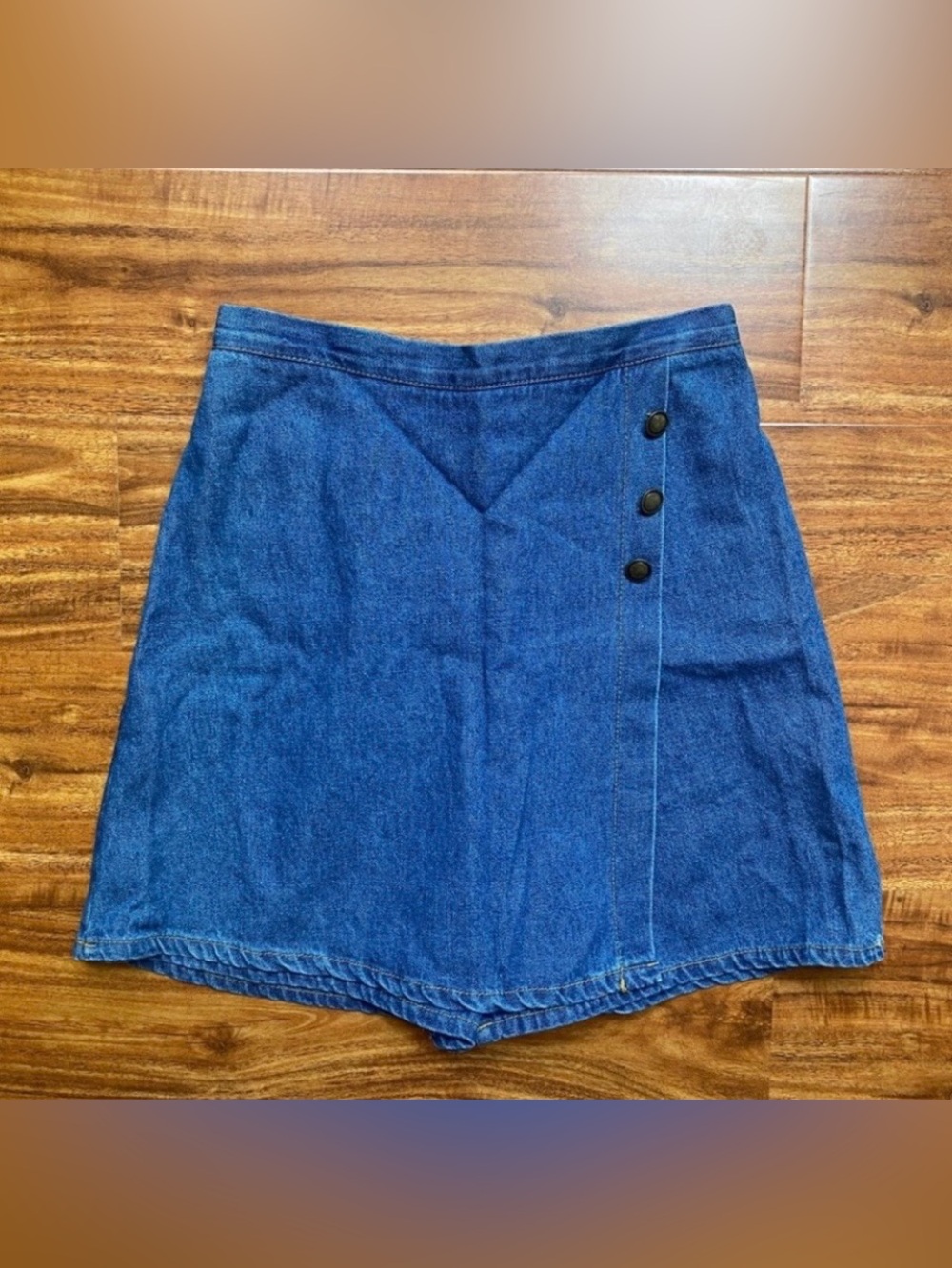 Vintage 90's Girls Great Escape Chambray Denim High Waist Short Skort Size 14